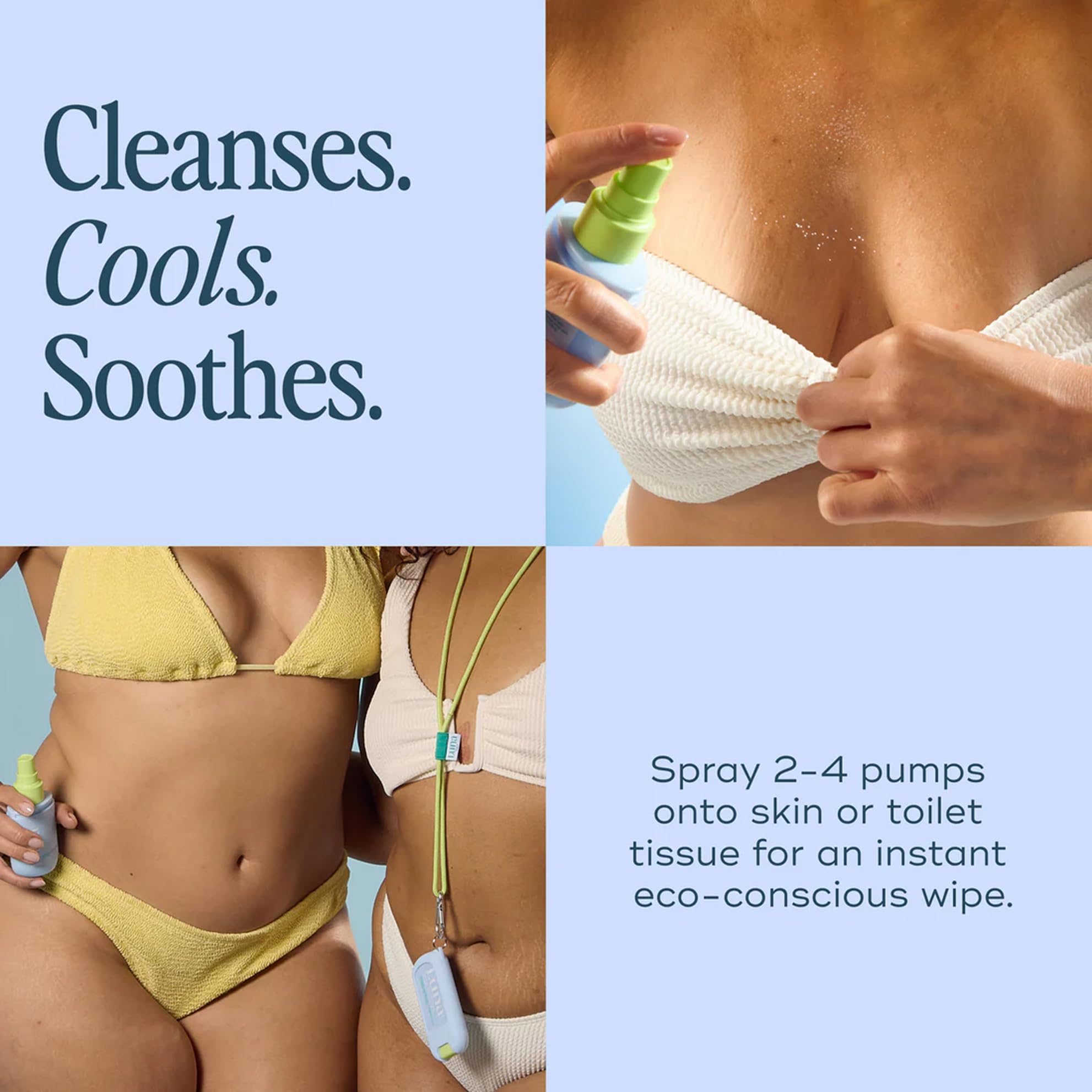 Luna Daily Everywhere Spray-To-Wipe tissue substitute method for a gentle skin care wipe.