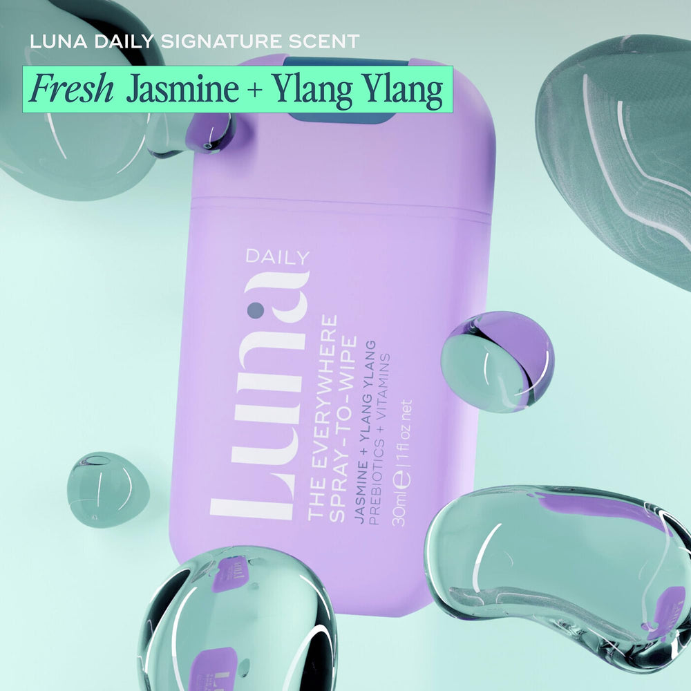 Luna Daily Mini Body Cleansing Spray developed with gynecologists and dermatologists supports sensitive areas