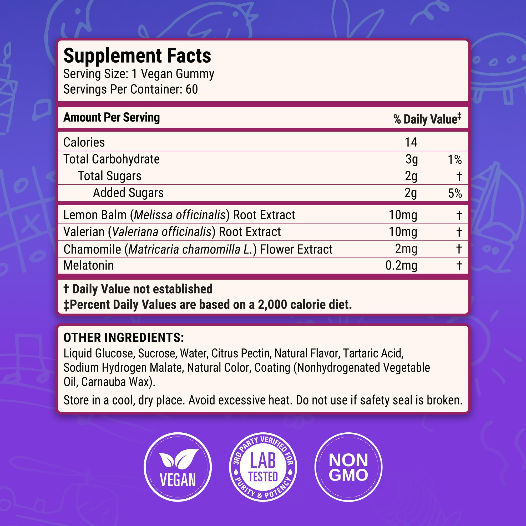 Display of Luna Kids Sleep Gummies bottle with 60 vegan gummies