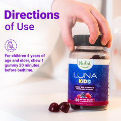 Close-up of a single Luna Kids Sleep Gummies gummy