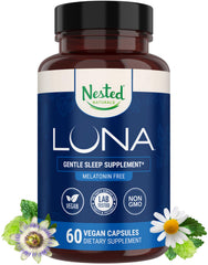 Nested Naturals Luna Sleep Supplement bottle with label