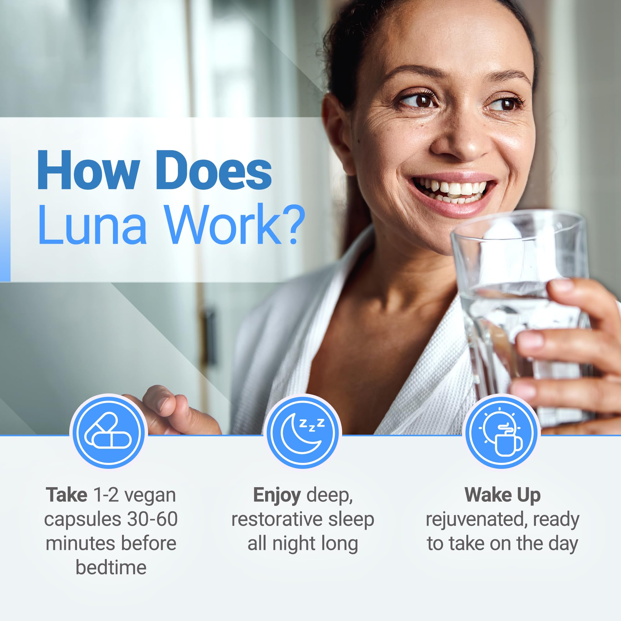 L-Theanine and herbal blend in Luna Sleep Supplement