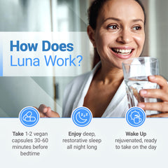 L-Theanine and herbal blend in Luna Sleep Supplement
