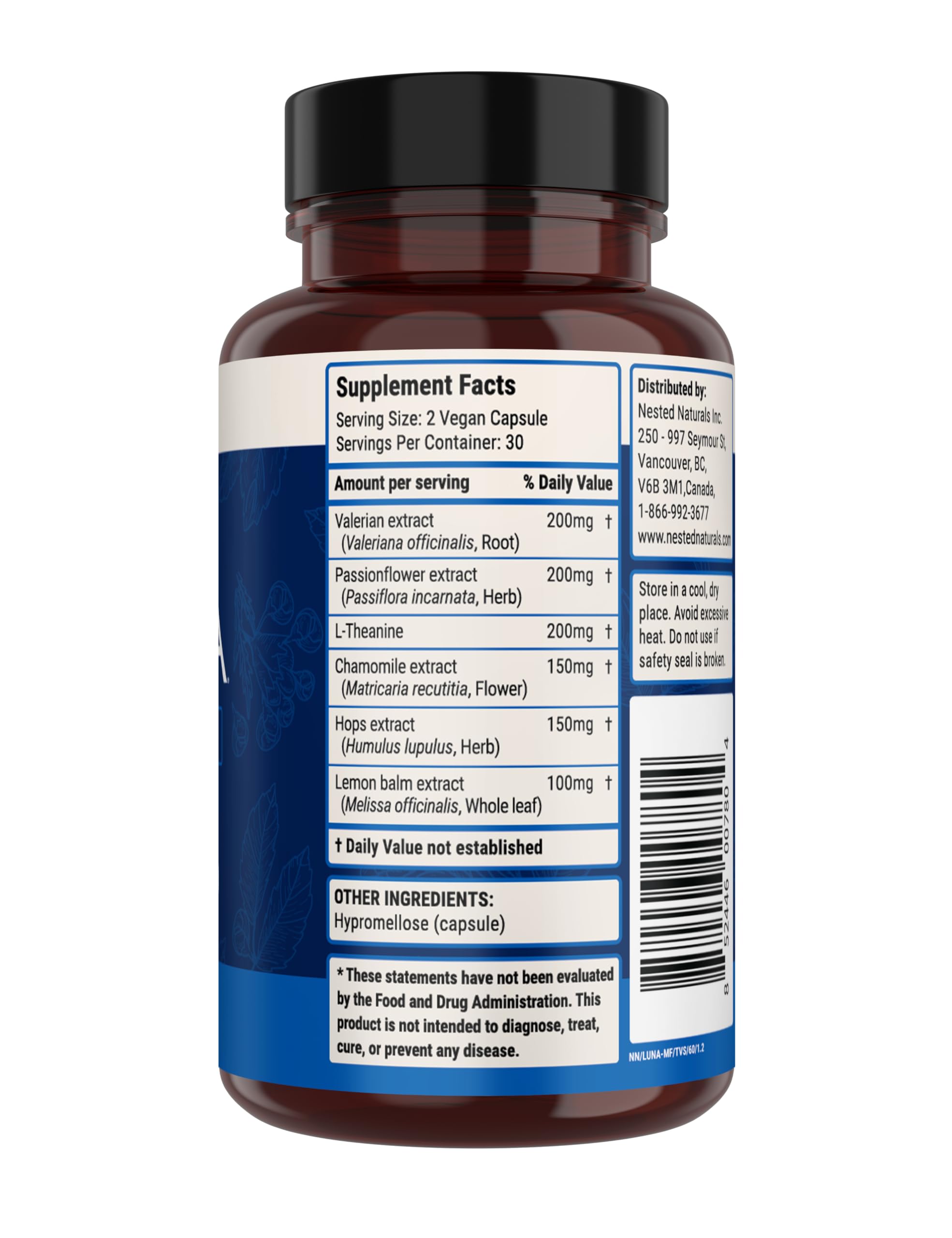 60 vegan capsules of Luna Sleep Supplement