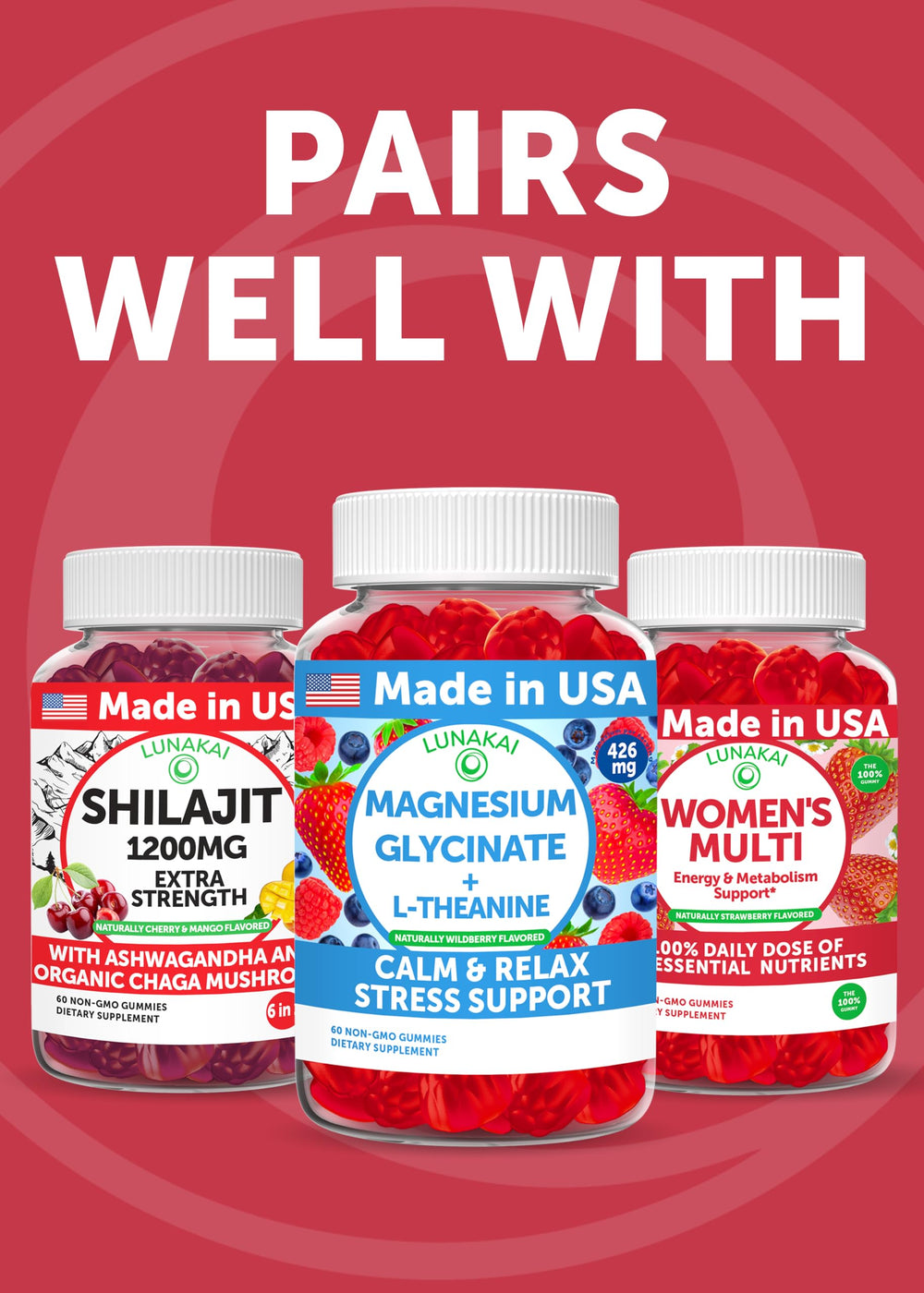 Lunakai Ashwagandha Gummies daily use gluten-free dairy-free