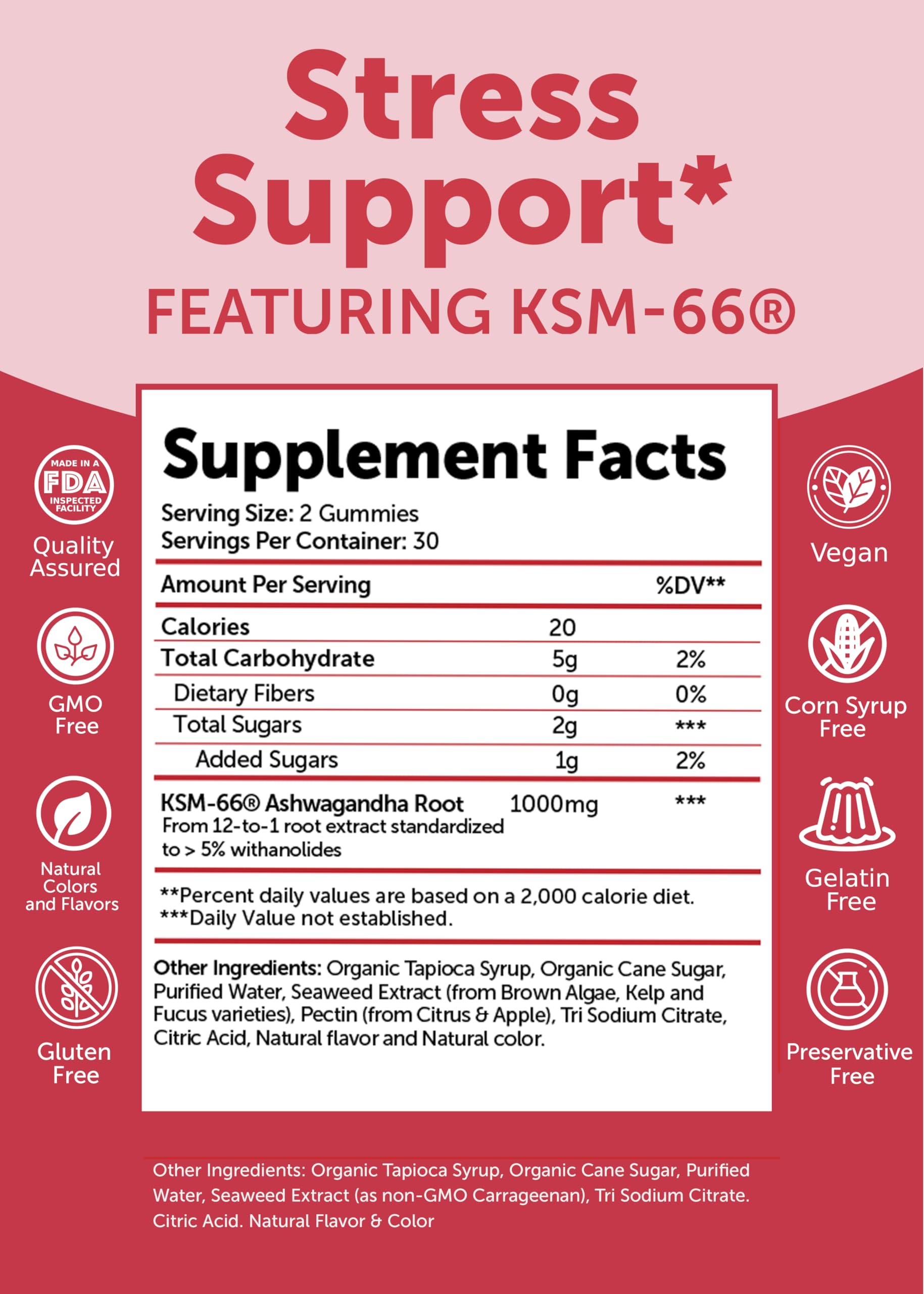 Vegan non-GMO Lunakai Ashwagandha Gummies with pectin