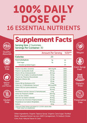Lunakai B12 gummies ingredients list closeup showcases clean formulation.