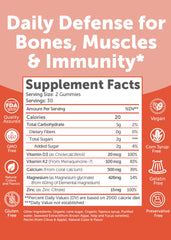 Peach-flavored Lunakai calcium gummies with vitamin D3 and K2