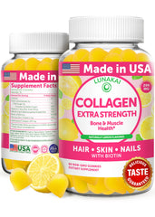 Front view of Lunakai Collagen Gummies bottle and label