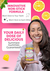 Close-up of Lunakai lemon-flavored collagen gummies
