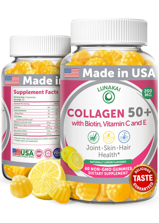 Lunakai collagen gummies USA-made bottle front