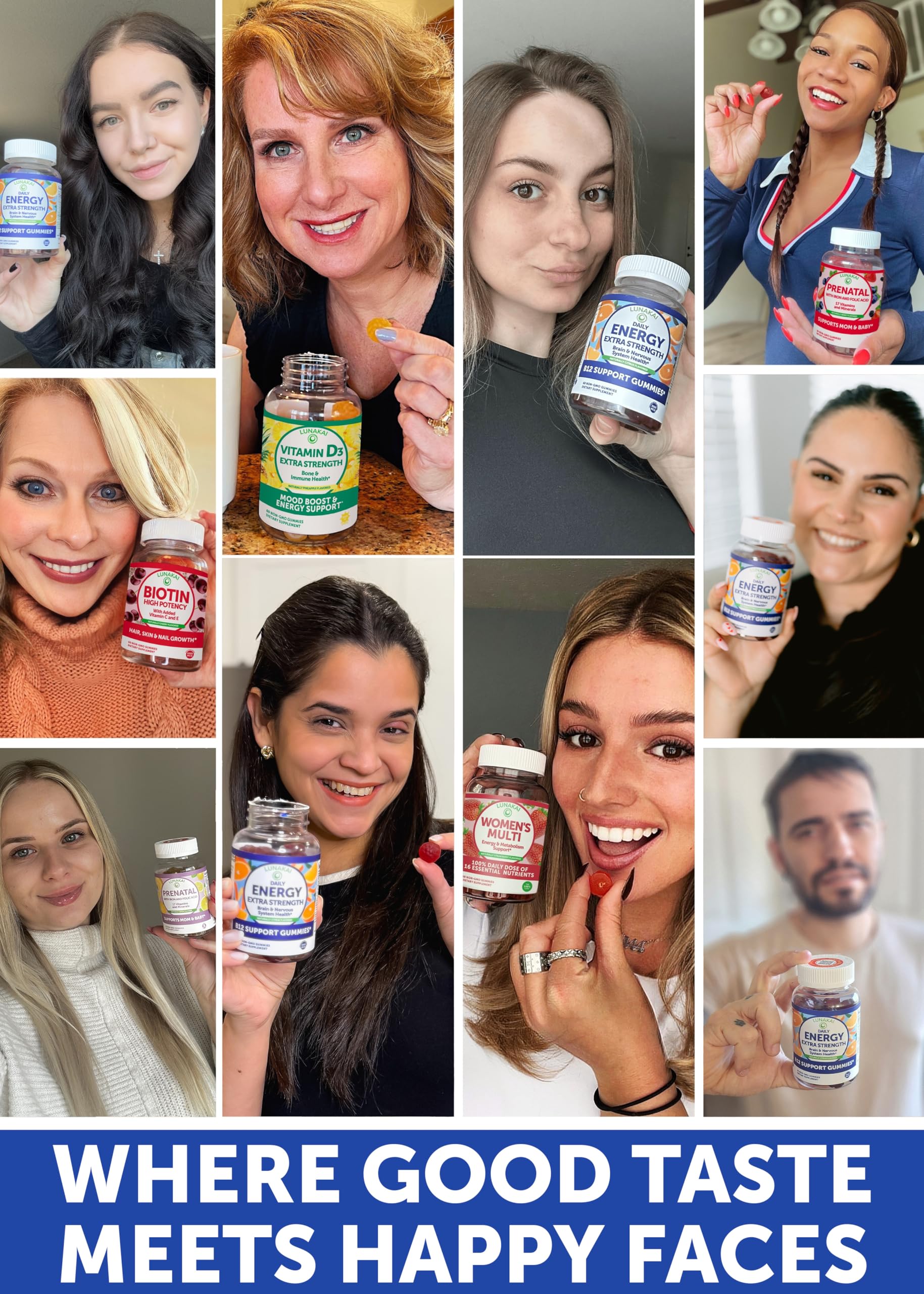 Vegan gluten-free Lunakai energy gummies for men and women