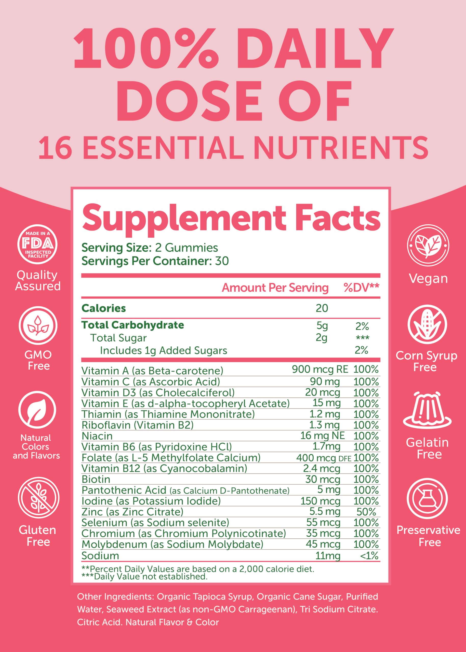 Gelatin-free and gluten-free indicators on the Lunakai label