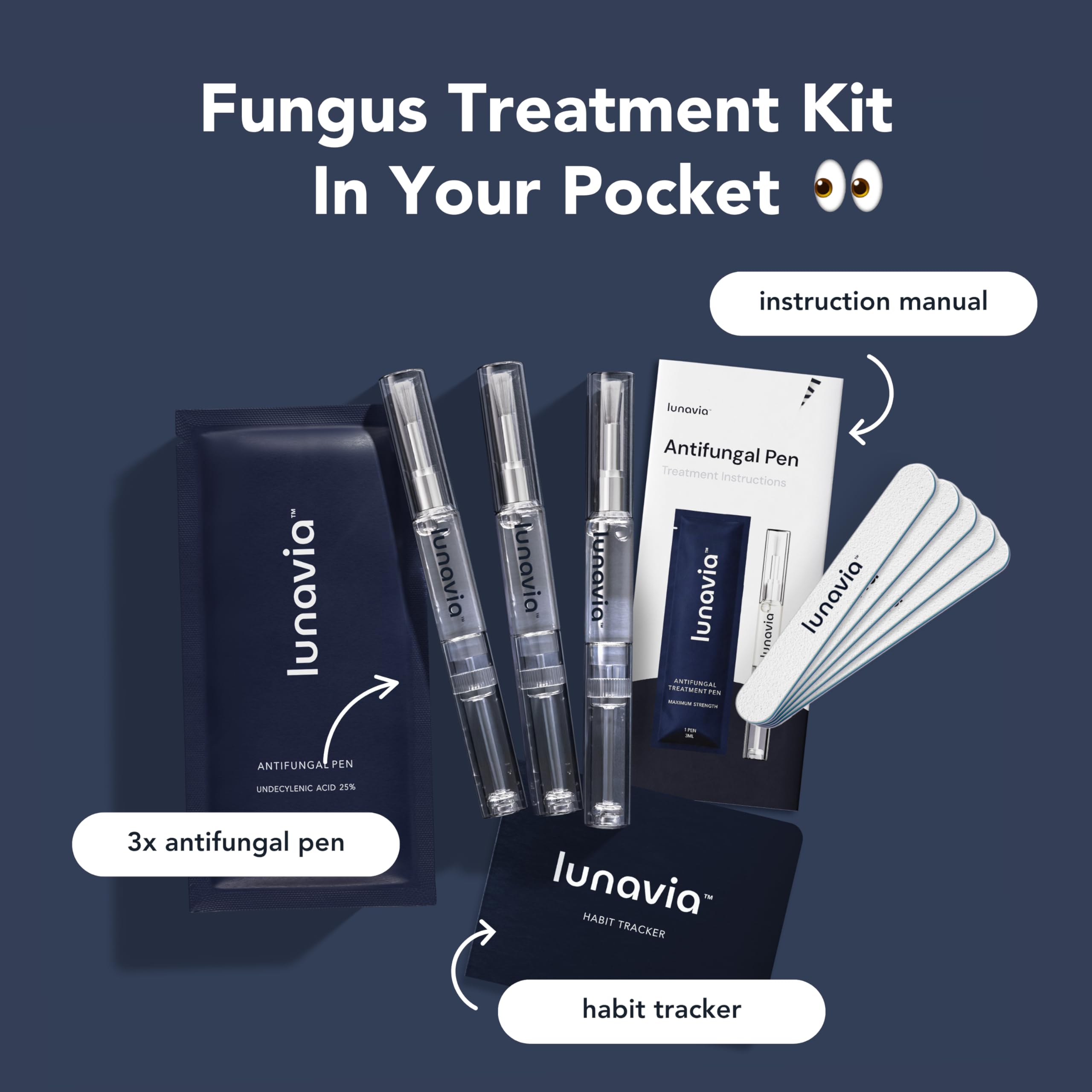 Lunavia Antifungal Pen on-skin usage demonstrates quick, non-greasy application before footwear.