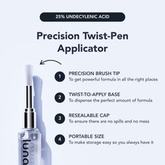 Lunavia Antifungal Pen tip closeup highlights clean brush applicator and precise dosing.