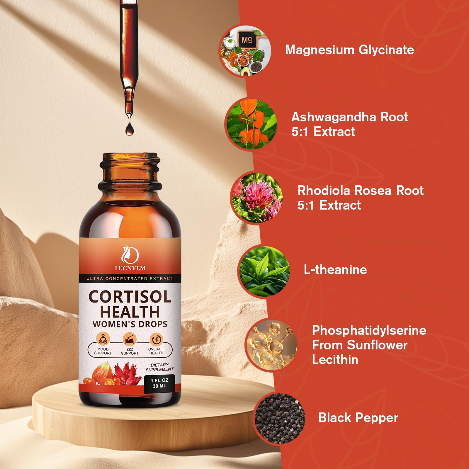 Ashwagandha and Rhodiola plant extracts for cortisol support