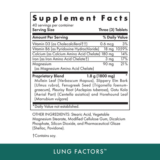 Lung Factors ingredients and herbal blend