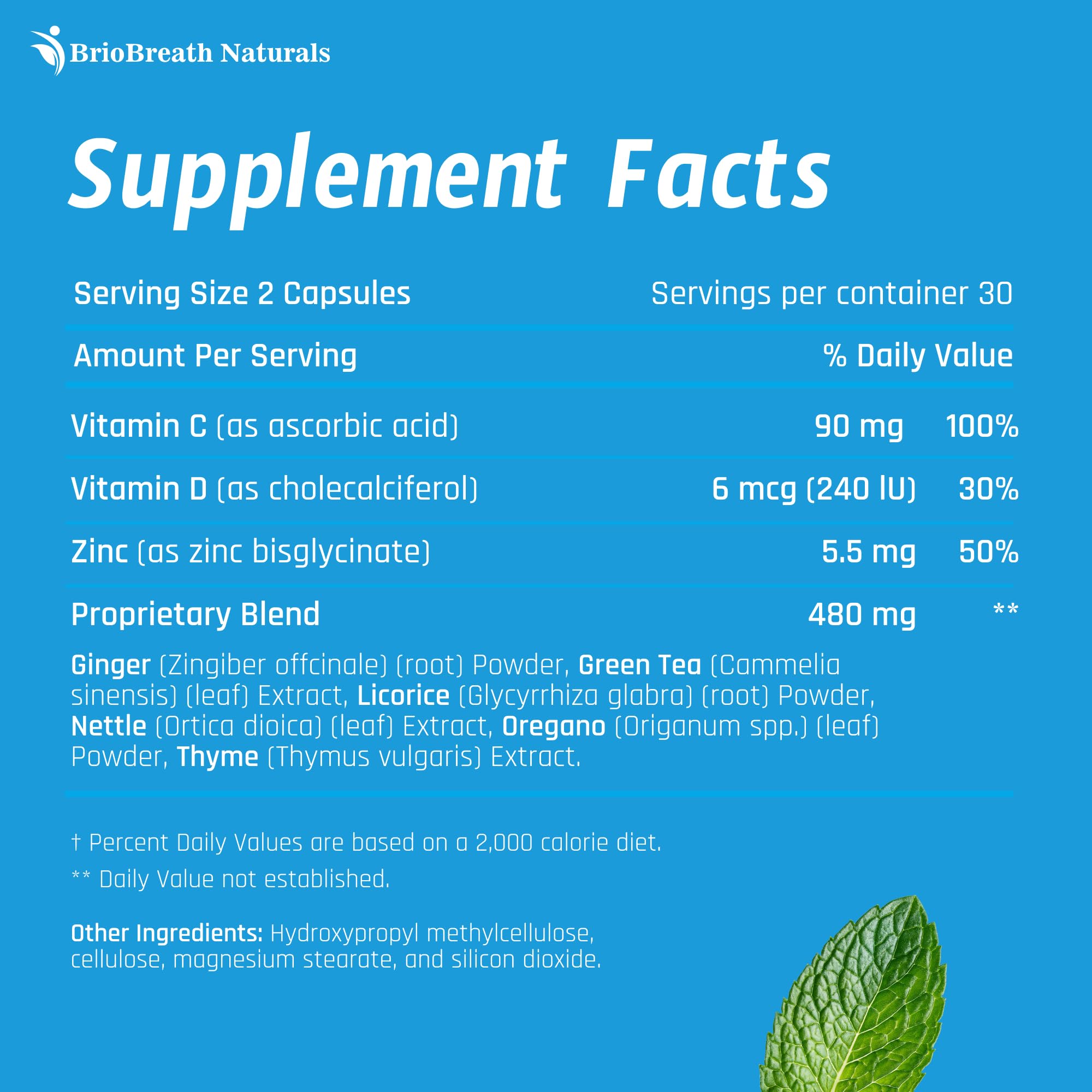 Front and back packaging of Lung Support Supplement