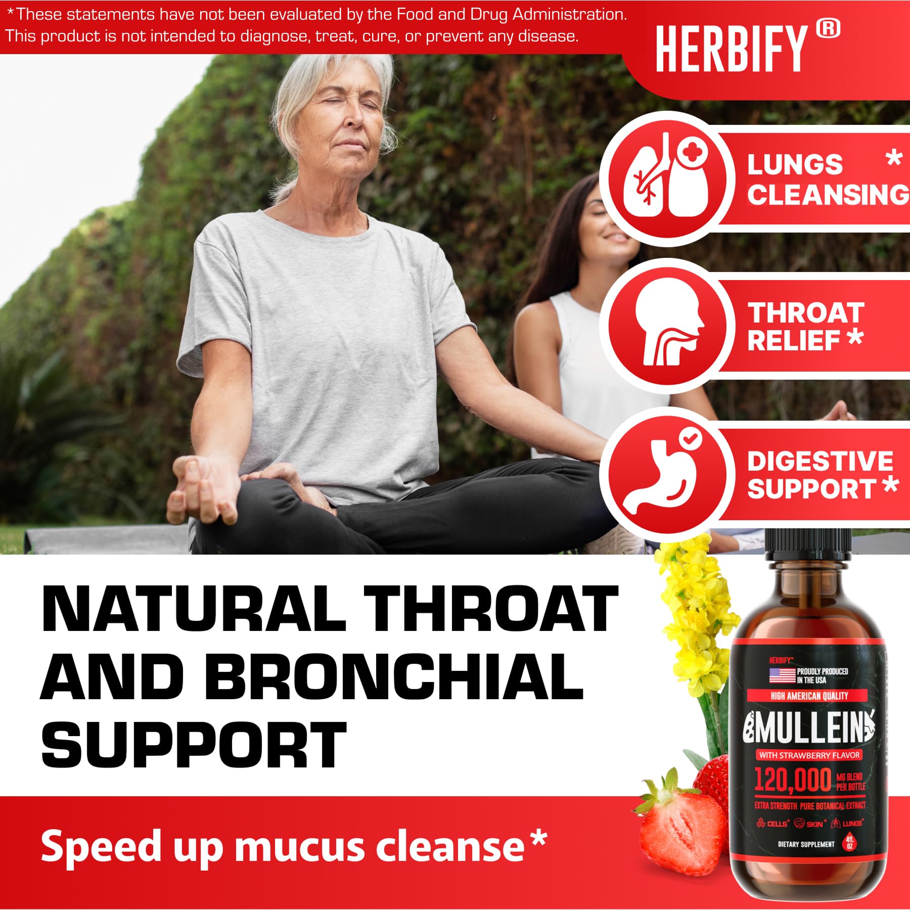 Lung support tincture bottle displayed on white background