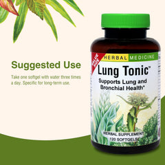 Lifestyle image of Lung Tonic bottle with a glass of water
