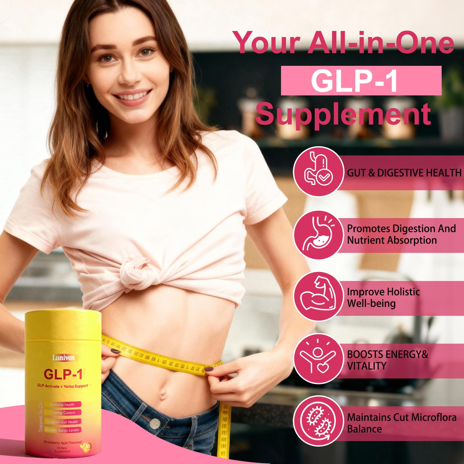 Close-up of prebiotic ingredients including inulin and FOS