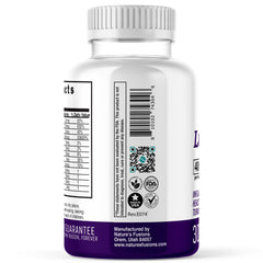 Nutrition facts and 30-day supply information on the bottle
