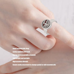 Luqeeg Aromatherapy Finger Ring diffuser on finger highlights portable scent for quick mood boosts