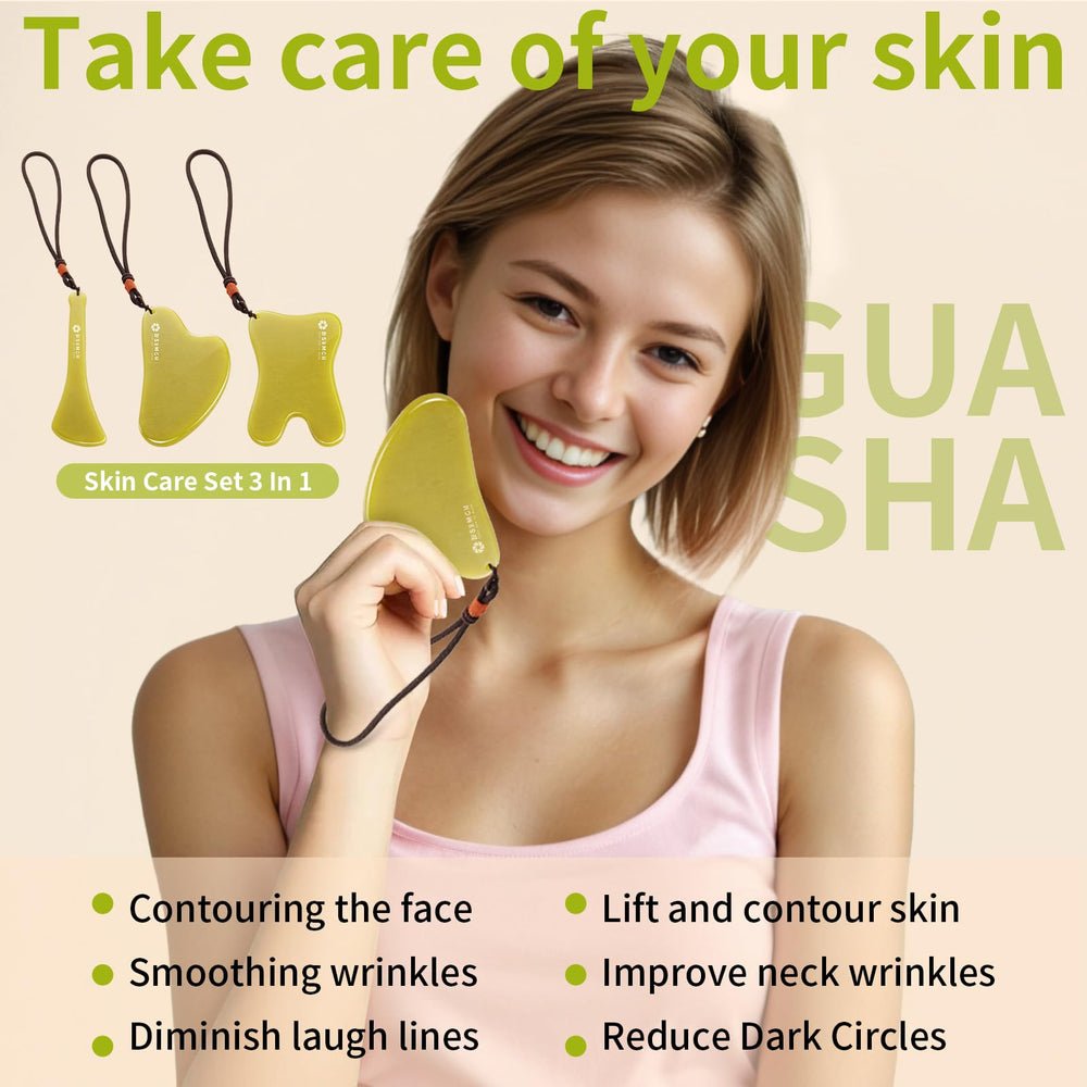 Lusomch Jade Gua Sha tools arranged together