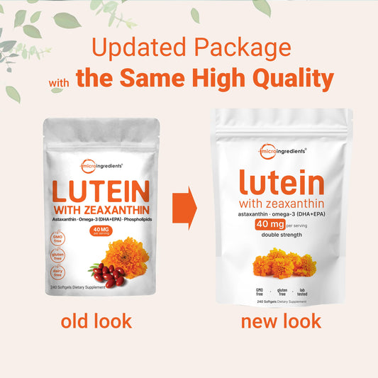 Close-up of lutein and zeaxanthin 40mg softgels