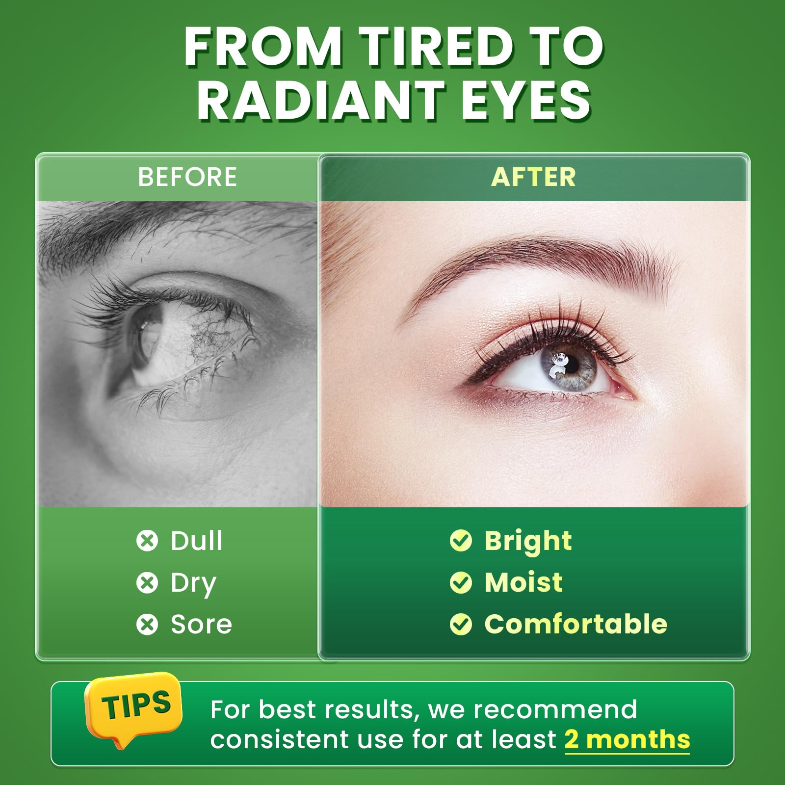 Package showing essential vitamins and minerals for eye health