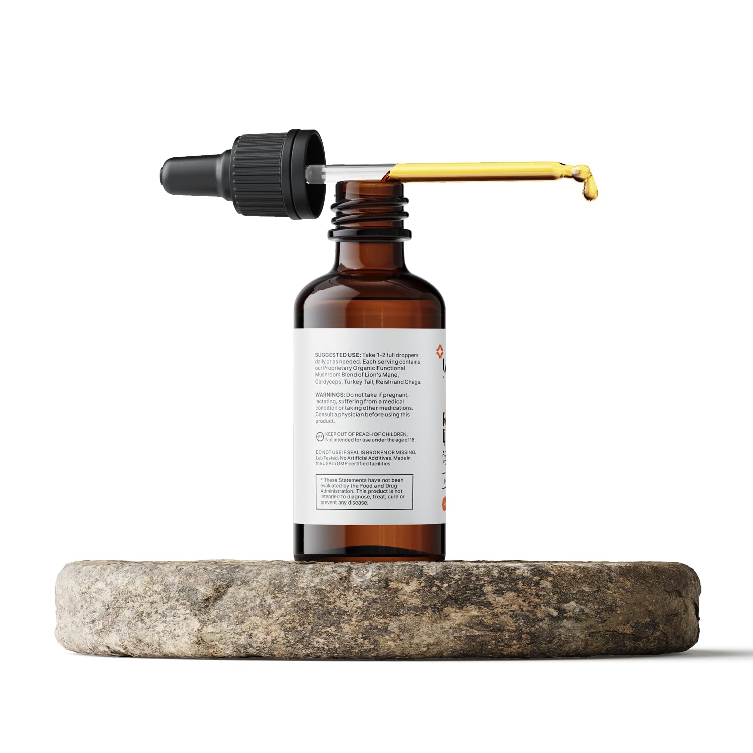 Side view of LUV health Flow Drops bottle