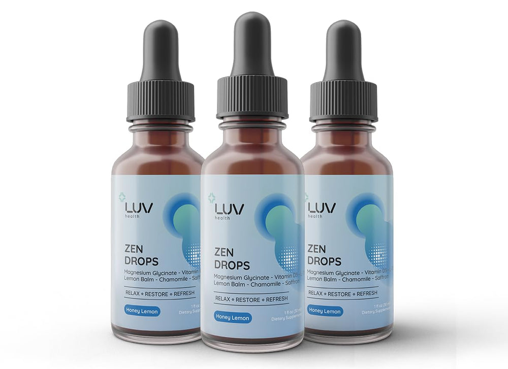 LUV Health Zen Drops 3Pack bottle and packaging