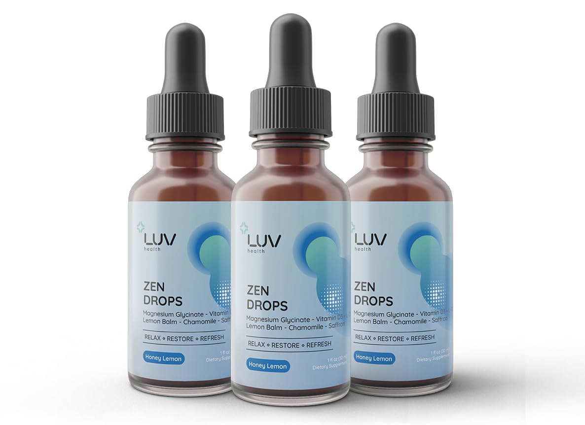 LUV Health Zen Drops 3Pack bottle and packaging
