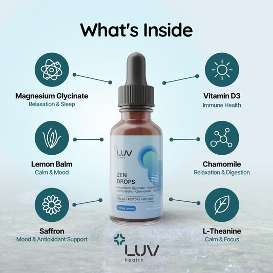 Front label of LUV Zen Drops