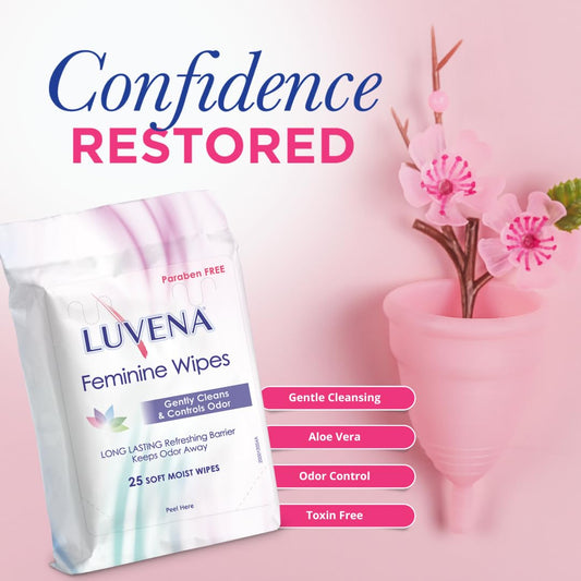 LUVENA wipes close-up shows soft texture for comfortable cleansing