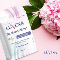 LUVENA feminine wipes cucumber scented for gentle freshness