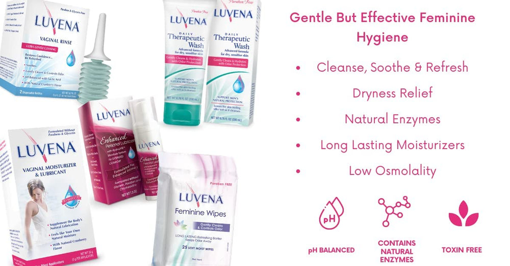 LUVENA wipe usage front to back illustration for proper cleansing