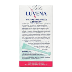 Luvena Moisturizer label close-up showing safe, paraben-free formula.