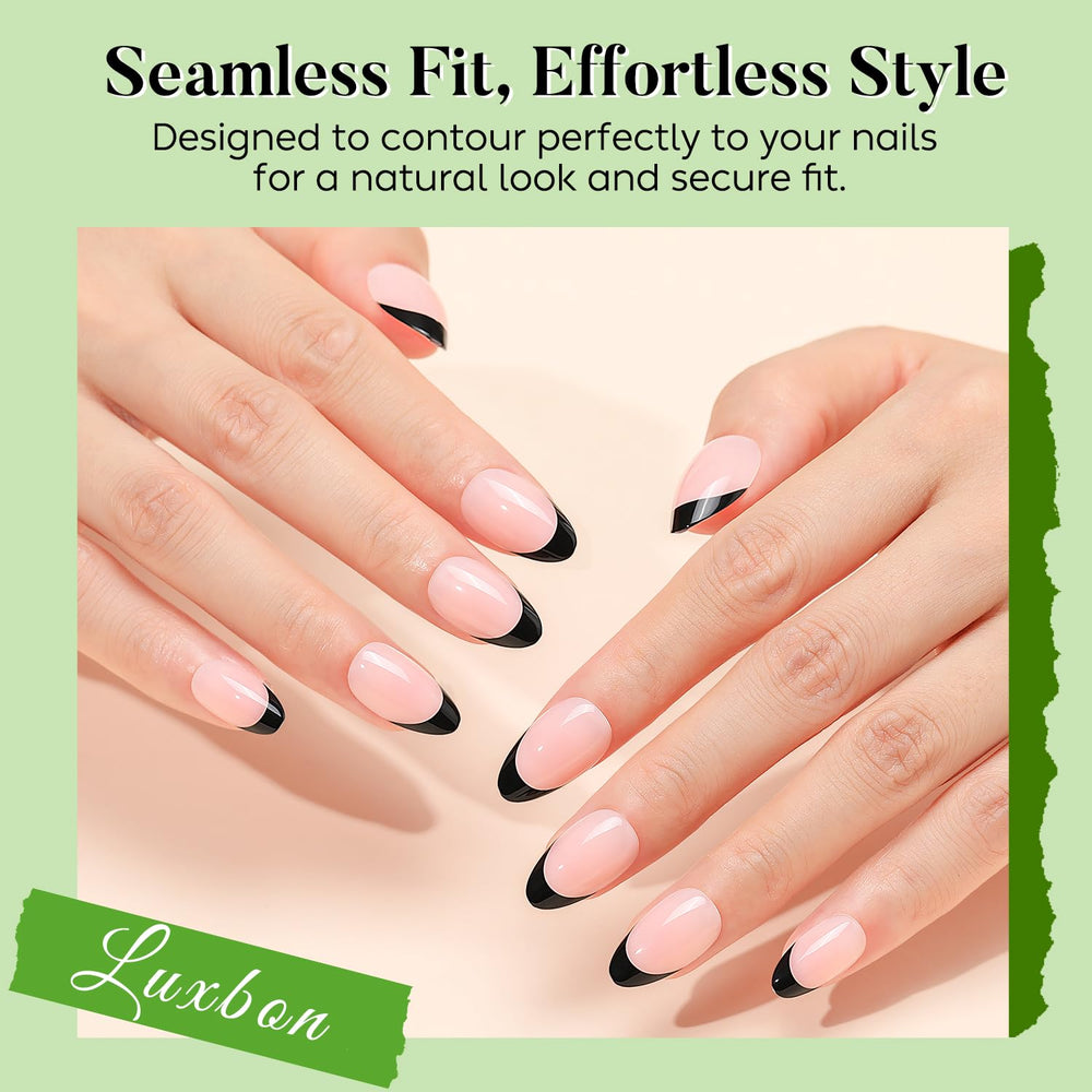 Luxbon no-cure nail glue included enables quick, clean application