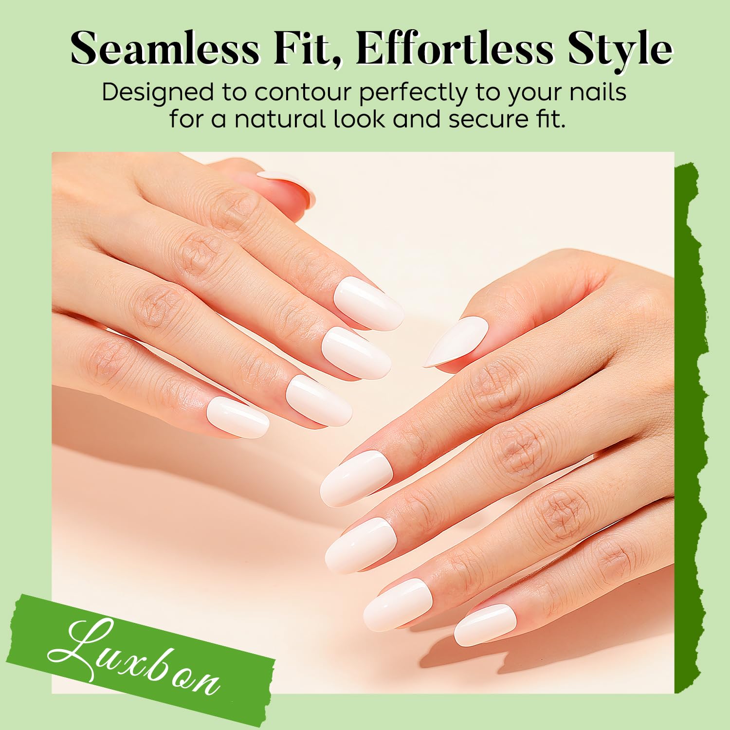 Luxbon PMMA nails are thick, durable, with smooth edges for comfortable wear.