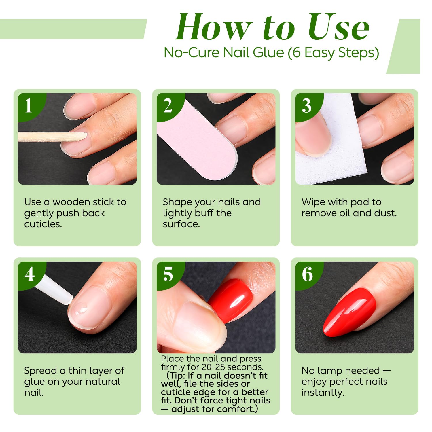 Luxbon reusable and removable nails allow easy style changes with warm-water removal