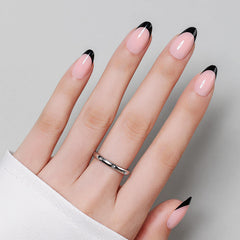 Luxbon Short Almond Press-On Nails kit showing full-size range for versatile home manicure
