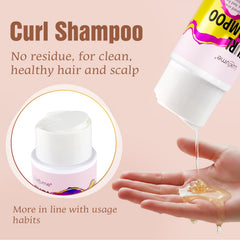 Luxfume Curl Shampoo jojoba seed oil nourishes and repairs strands.