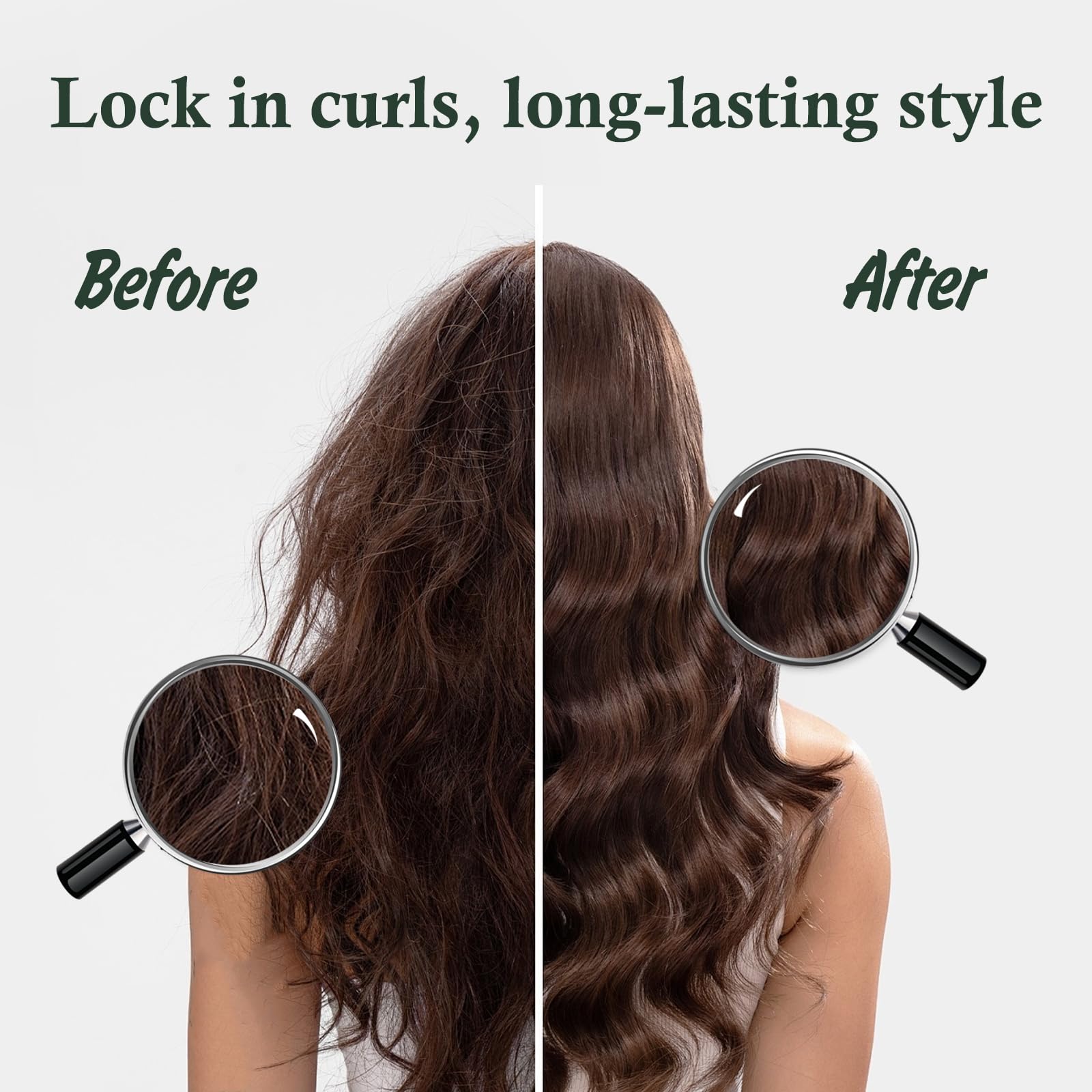 Luxfume Multi-Styling Spray frizz-tamer highlights sleek, controlled frizz-free strands.