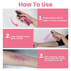 Luxfume Pink Glitter Hairspray on hair delivers quick-dry shine