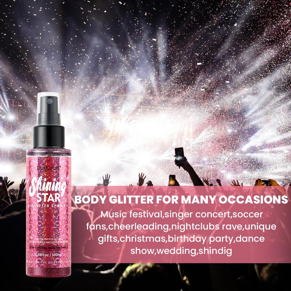 Luxfume Pink Glitter Spray fast-dry finish for parties