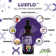 Lifestyle shot of LuxGlo bottle on vanity