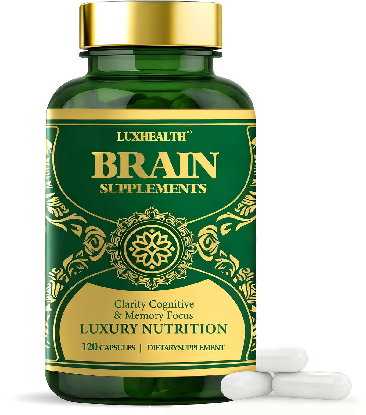 LUXHEALTH Brain Support bottle front view