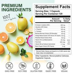 Ginkgo Biloba and Bacopa monnieri ingredients highlighted on packaging