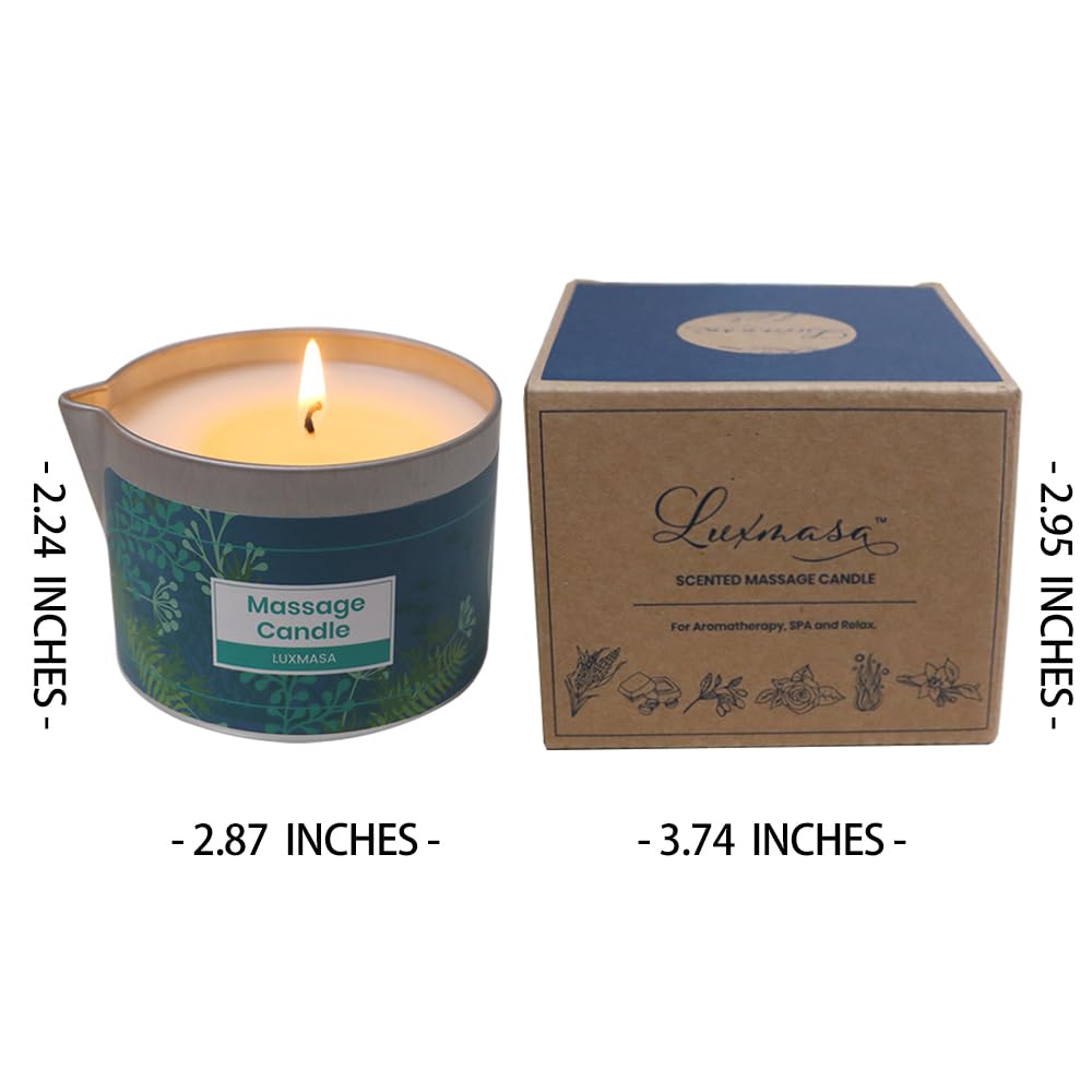 Gift-ready LUXMASA massage candle packaging